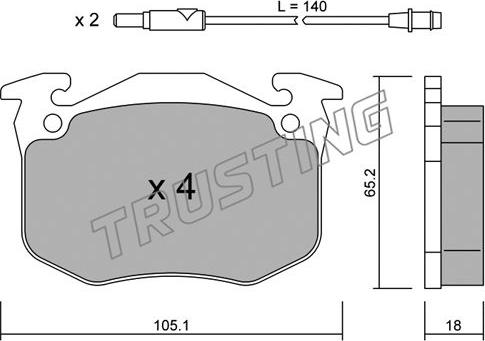 Trusting 092.0 - Kit de plaquettes de frein, frein à disque cwaw.fr