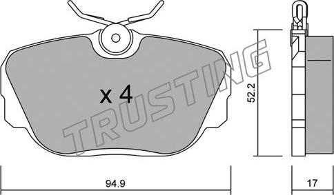 Trusting 044.0 - Kit de plaquettes de frein, frein à disque cwaw.fr