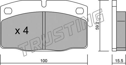 Trusting 046.0 - Kit de plaquettes de frein, frein à disque cwaw.fr