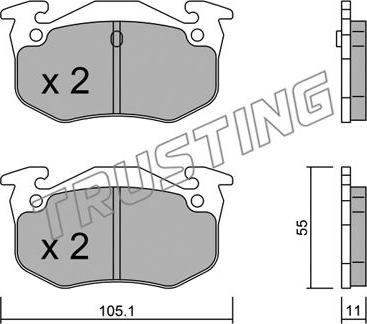 Trusting 040.0 - Kit de plaquettes de frein, frein à disque cwaw.fr