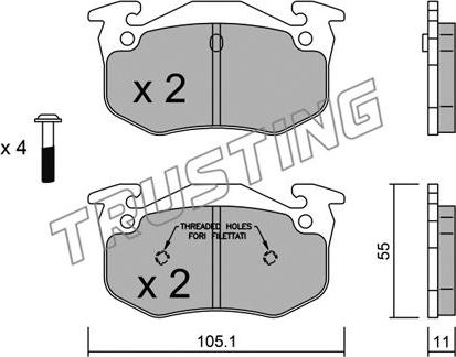 Trusting 040.1 - Kit de plaquettes de frein, frein à disque cwaw.fr