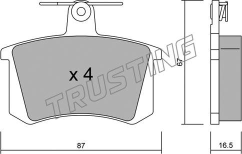 Trusting 050.0 - Kit de plaquettes de frein, frein à disque cwaw.fr