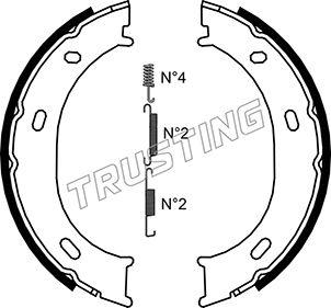 Trusting 052.126K - Jeu de mâchoires de frein, frein de stationnement cwaw.fr