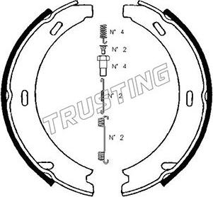 Trusting 052.121K - Jeu de mâchoires de frein, frein de stationnement cwaw.fr