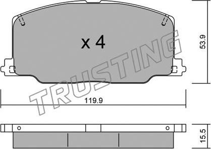 Trusting 069.0 - Kit de plaquettes de frein, frein à disque cwaw.fr