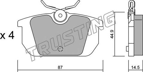 Trusting 066.0 - Kit de plaquettes de frein, frein à disque cwaw.fr