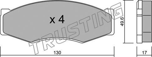 Trusting 068.0 - Kit de plaquettes de frein, frein à disque cwaw.fr