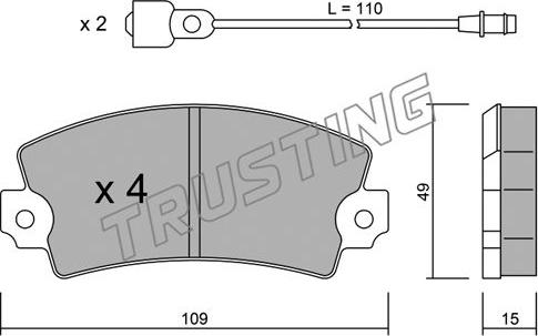 Trusting 005.4 - Kit de plaquettes de frein, frein à disque cwaw.fr