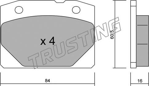 Trusting 008.0 - Kit de plaquettes de frein, frein à disque cwaw.fr