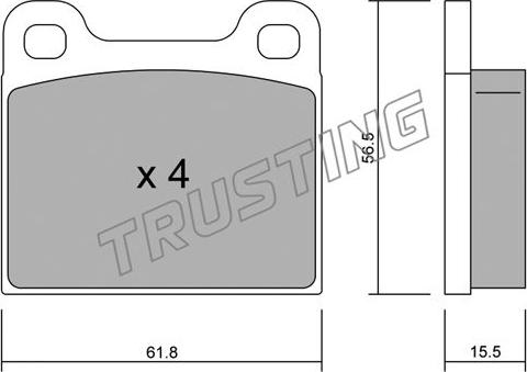 Trusting 003.4 - Kit de plaquettes de frein, frein à disque cwaw.fr