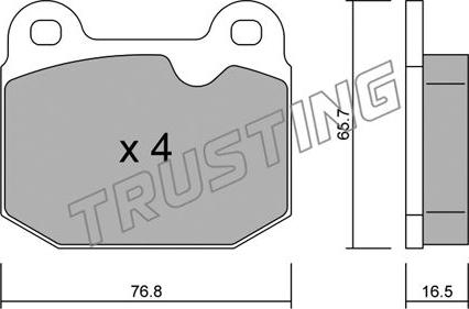 Trusting 015.1 - Kit de plaquettes de frein, frein à disque cwaw.fr