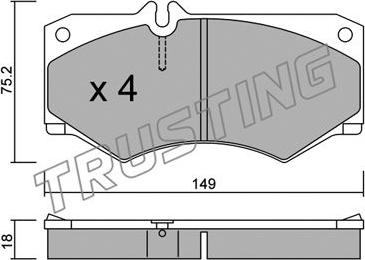 Trusting 016.0 - Kit de plaquettes de frein, frein à disque cwaw.fr