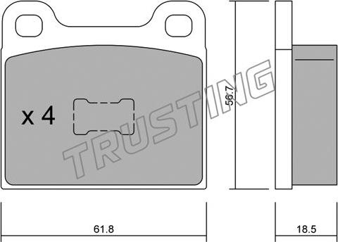 Trusting 011.1 - Kit de plaquettes de frein, frein à disque cwaw.fr