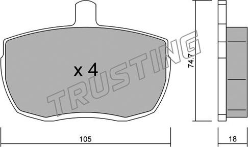 Trusting 018.0 - Kit de plaquettes de frein, frein à disque cwaw.fr