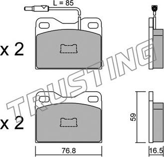 Trusting 017.5 - Kit de plaquettes de frein, frein à disque cwaw.fr