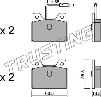 Trusting 086.0 - Kit de plaquettes de frein, frein à disque cwaw.fr