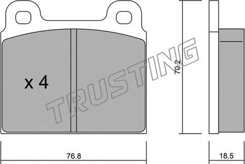 Trusting 080.0 - Kit de plaquettes de frein, frein à disque cwaw.fr