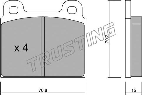 Trusting 080.1 - Kit de plaquettes de frein, frein à disque cwaw.fr