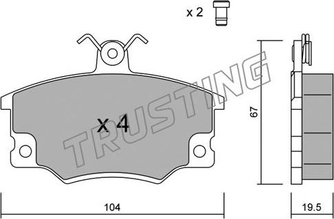 Trusting 032.0 - Kit de plaquettes de frein, frein à disque cwaw.fr