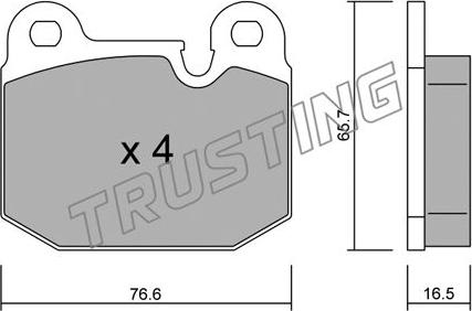 Trusting 029.0 - Kit de plaquettes de frein, frein à disque cwaw.fr