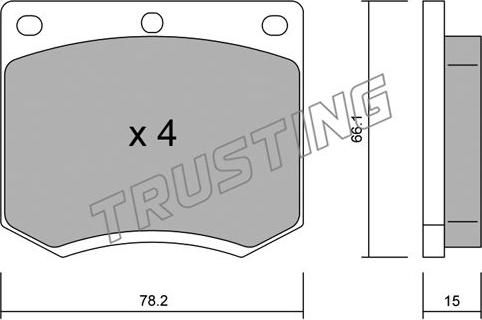 Trusting 025.0 - Kit de plaquettes de frein, frein à disque cwaw.fr