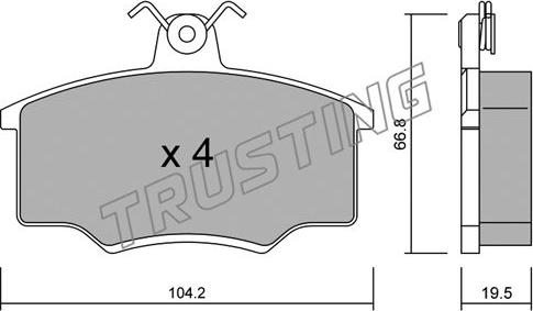 Trusting 026.0 - Kit de plaquettes de frein, frein à disque cwaw.fr