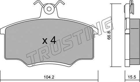 Trusting 026.1 - Kit de plaquettes de frein, frein à disque cwaw.fr