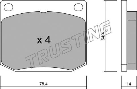 Trusting 020.1 - Kit de plaquettes de frein, frein à disque cwaw.fr