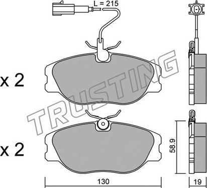 Trusting 074.1 - Kit de plaquettes de frein, frein à disque cwaw.fr