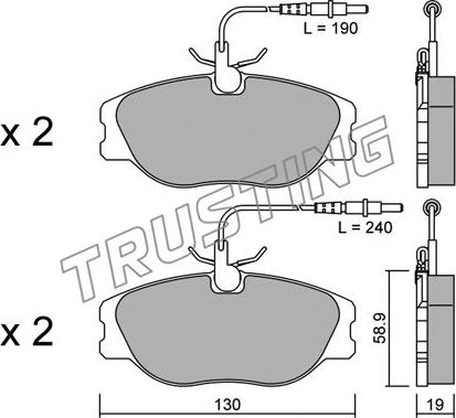 Trusting 074.3 - Kit de plaquettes de frein, frein à disque cwaw.fr