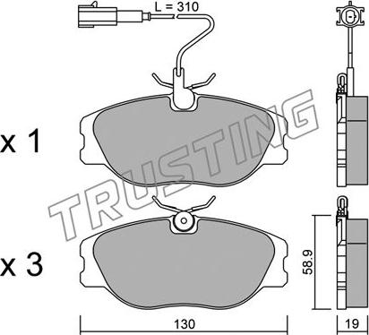 Trusting 074.2 - Kit de plaquettes de frein, frein à disque cwaw.fr