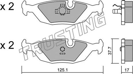 Trusting 072.1 - Kit de plaquettes de frein, frein à disque cwaw.fr