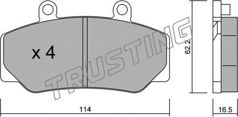 Trusting 077.0 - Kit de plaquettes de frein, frein à disque cwaw.fr