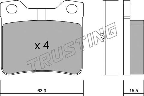 Trusting 199.1 - Kit de plaquettes de frein, frein à disque cwaw.fr