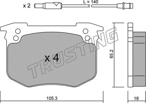 Trusting 196.0 - Kit de plaquettes de frein, frein à disque cwaw.fr