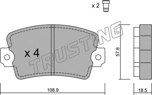 Trusting 193.0 - Kit de plaquettes de frein, frein à disque cwaw.fr