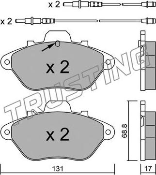 Trusting 192.1 - Kit de plaquettes de frein, frein à disque cwaw.fr