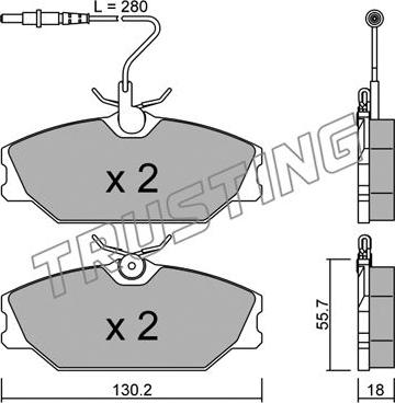 Trusting 144.0 - Kit de plaquettes de frein, frein à disque cwaw.fr