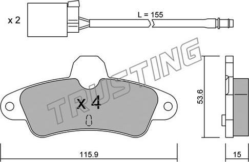 Trusting 145.0W - Kit de plaquettes de frein, frein à disque cwaw.fr