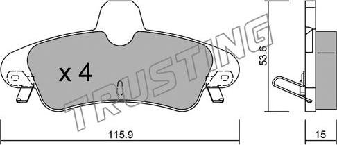 Trusting 145.1 - Kit de plaquettes de frein, frein à disque cwaw.fr