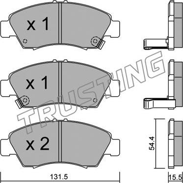 Trusting 140.0 - Kit de plaquettes de frein, frein à disque cwaw.fr