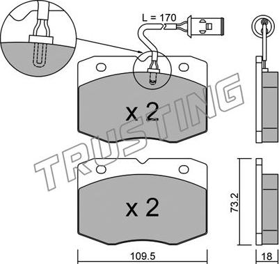 Trusting 141.0 - Kit de plaquettes de frein, frein à disque cwaw.fr