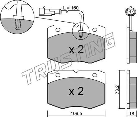 Trusting 141.1 - Kit de plaquettes de frein, frein à disque cwaw.fr