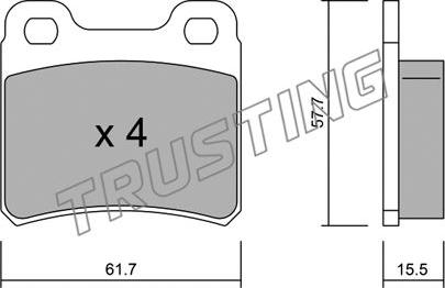 Trusting 143.0 - Kit de plaquettes de frein, frein à disque cwaw.fr