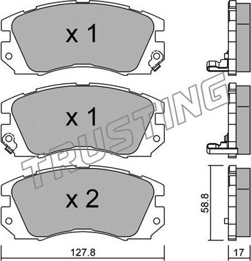 Trusting 142.0 - Kit de plaquettes de frein, frein à disque cwaw.fr