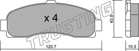 Trusting 147.0 - Kit de plaquettes de frein, frein à disque cwaw.fr