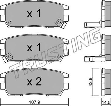 Trusting 154.0 - Kit de plaquettes de frein, frein à disque cwaw.fr