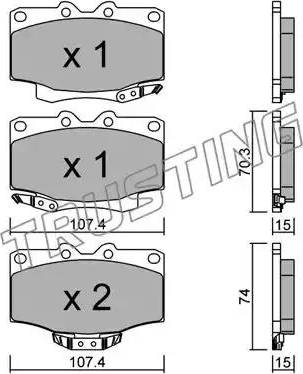 Trusting 155.0 - Kit de plaquettes de frein, frein à disque cwaw.fr