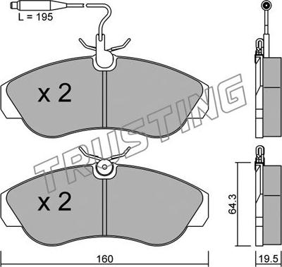 Trusting 158.0 - Kit de plaquettes de frein, frein à disque cwaw.fr