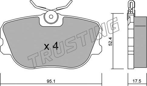 Trusting 153.0 - Kit de plaquettes de frein, frein à disque cwaw.fr